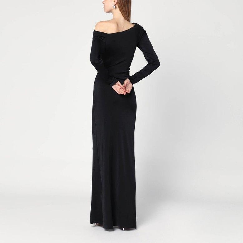 long black dress in viscose jersey by Selfnex