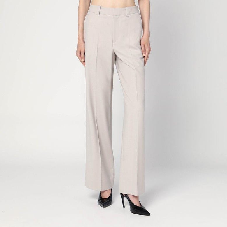 pumice-coloured trousers in wool blend by Selfnex