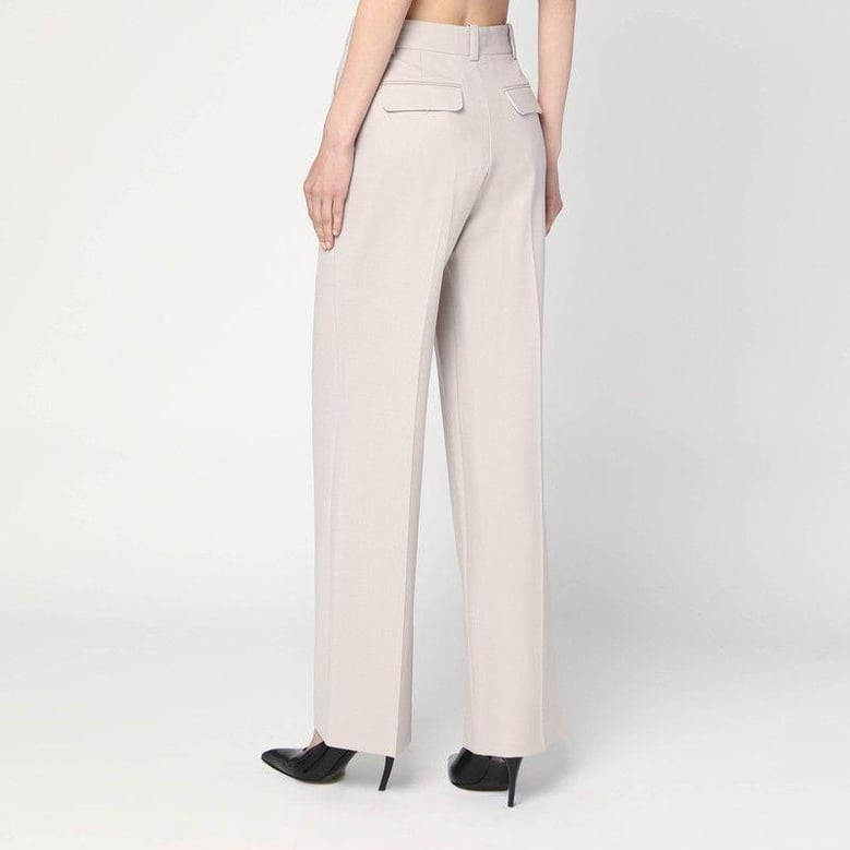 pumice-coloured trousers in wool blend by Selfnex