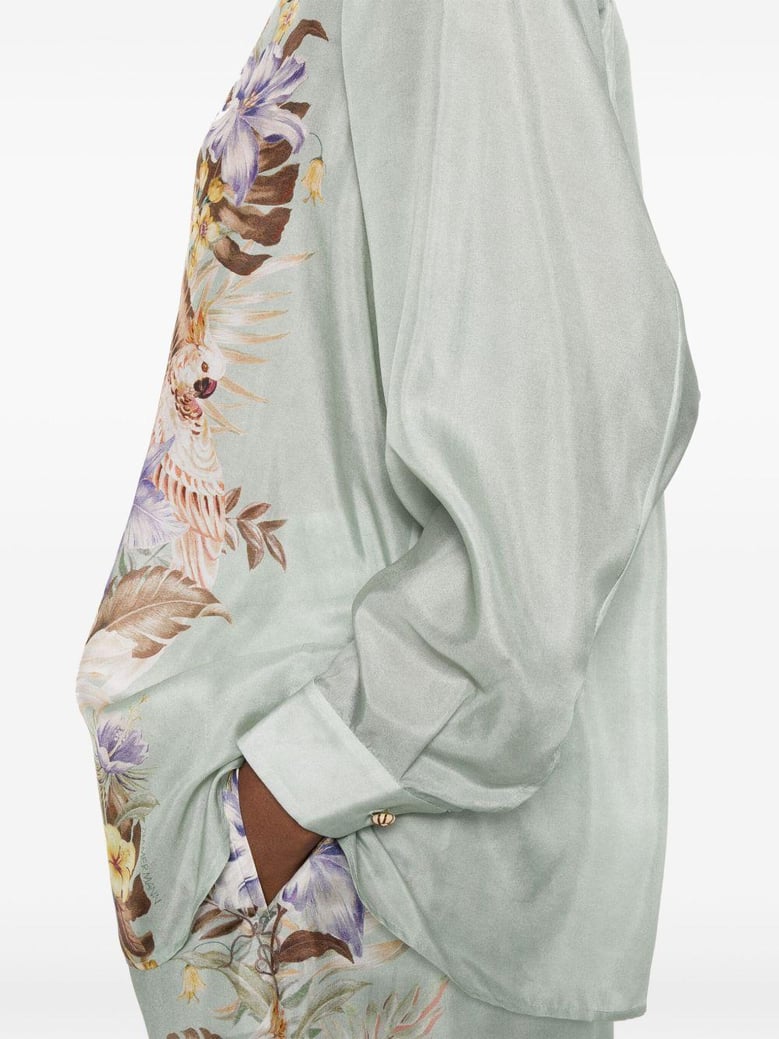 coco printed silk shirt by Selfnex