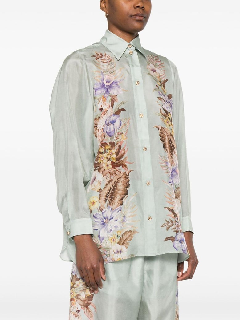 coco printed silk shirt by Selfnex