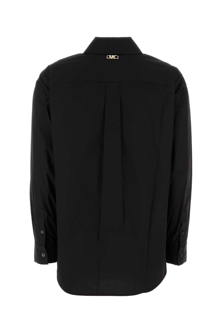 black stretch poplin shirt by Selfnex