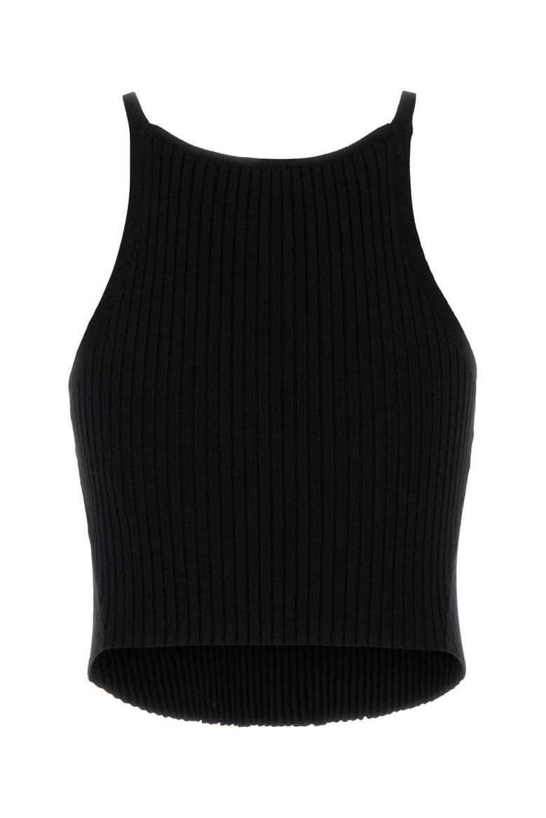 black viscose blend tank top by Selfnex