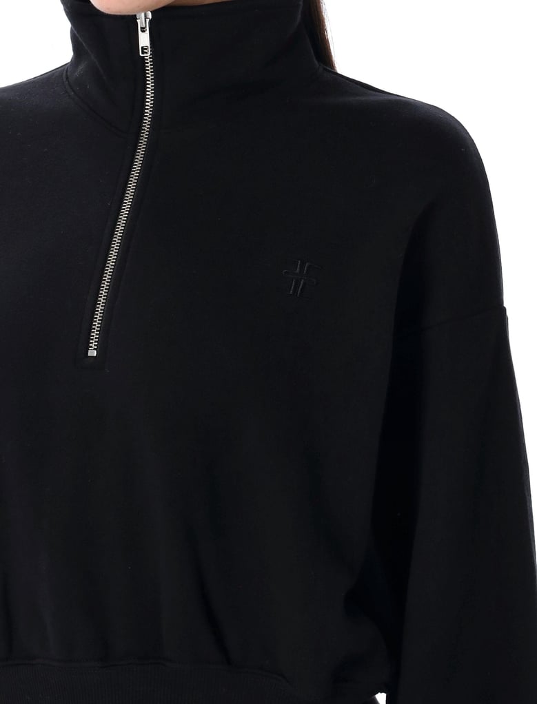 half-zip cropped sweatshirt by Selfnex