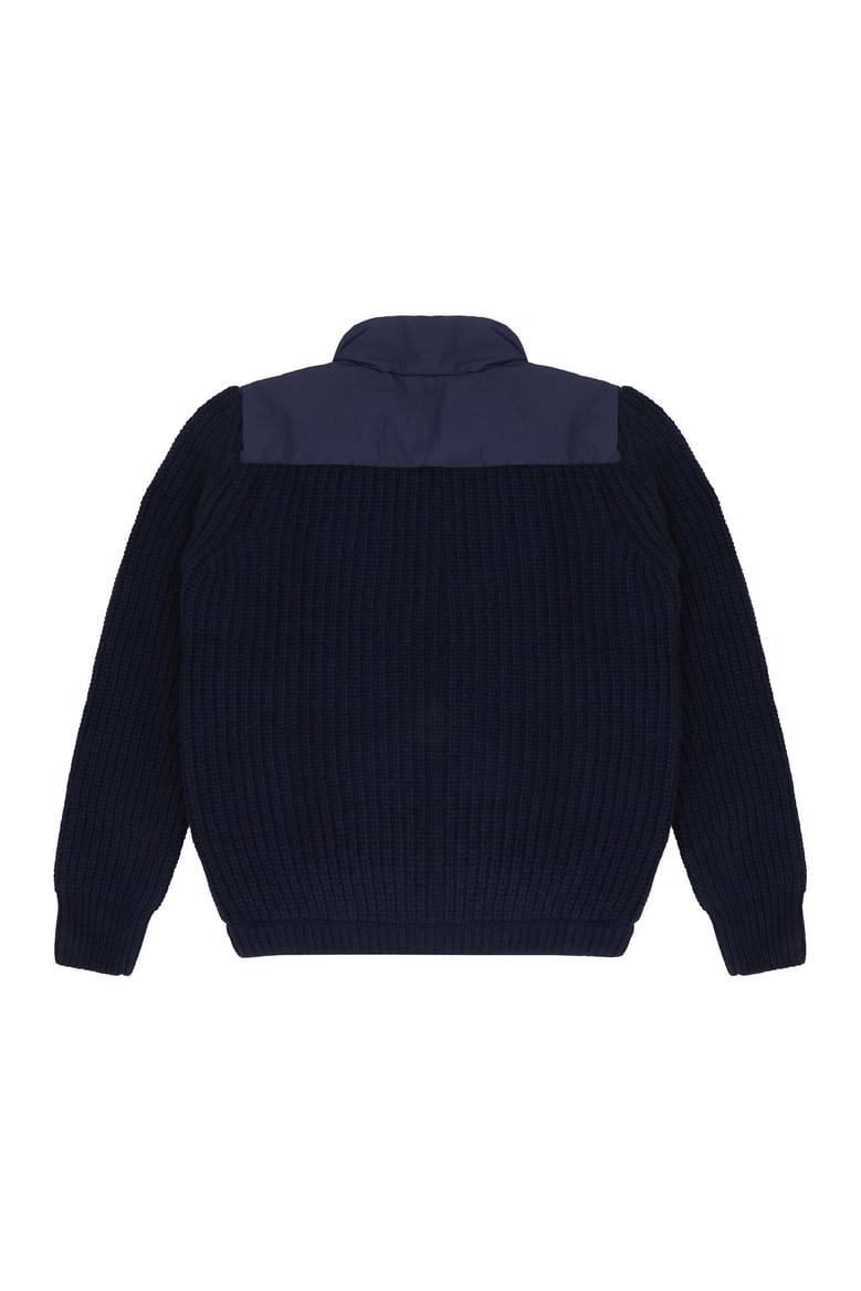 cardigan with padded front panel by Selfnex