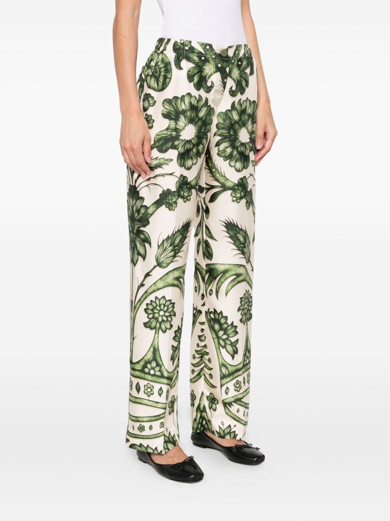 printed silk trousers by Selfnex