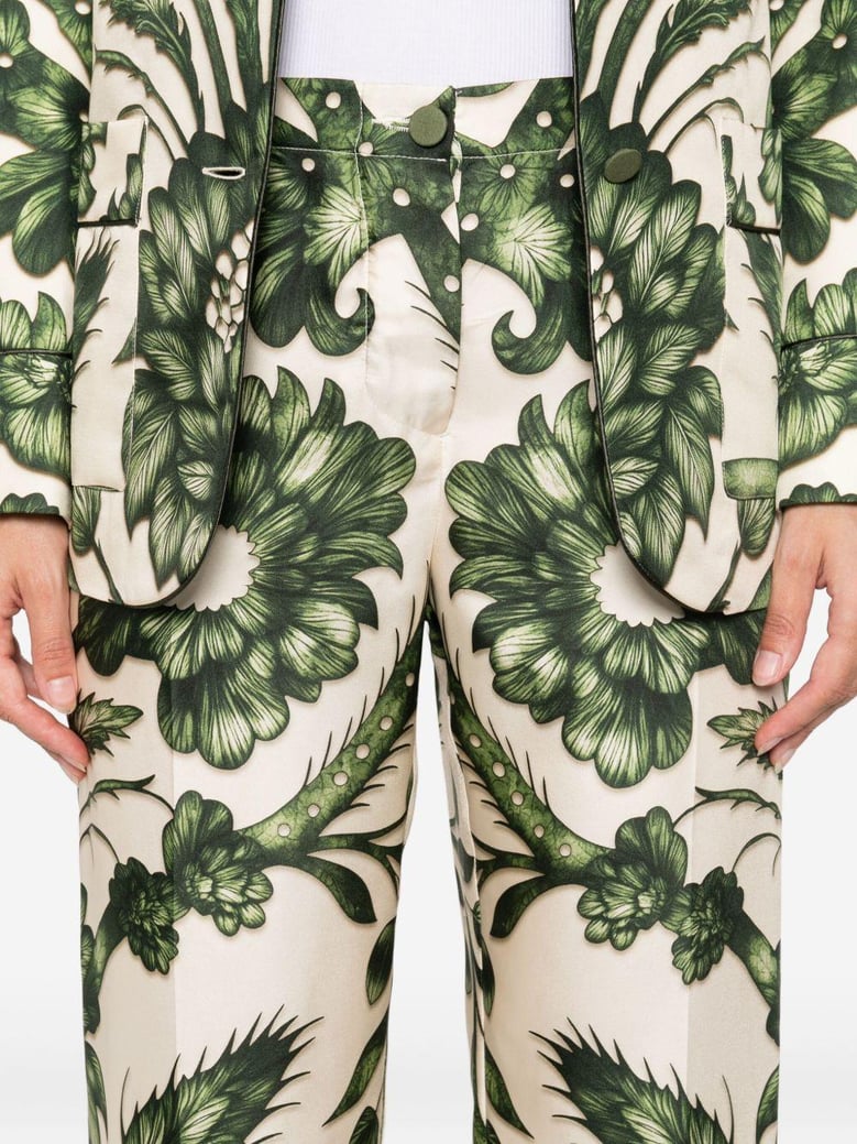 printed silk trousers by Selfnex