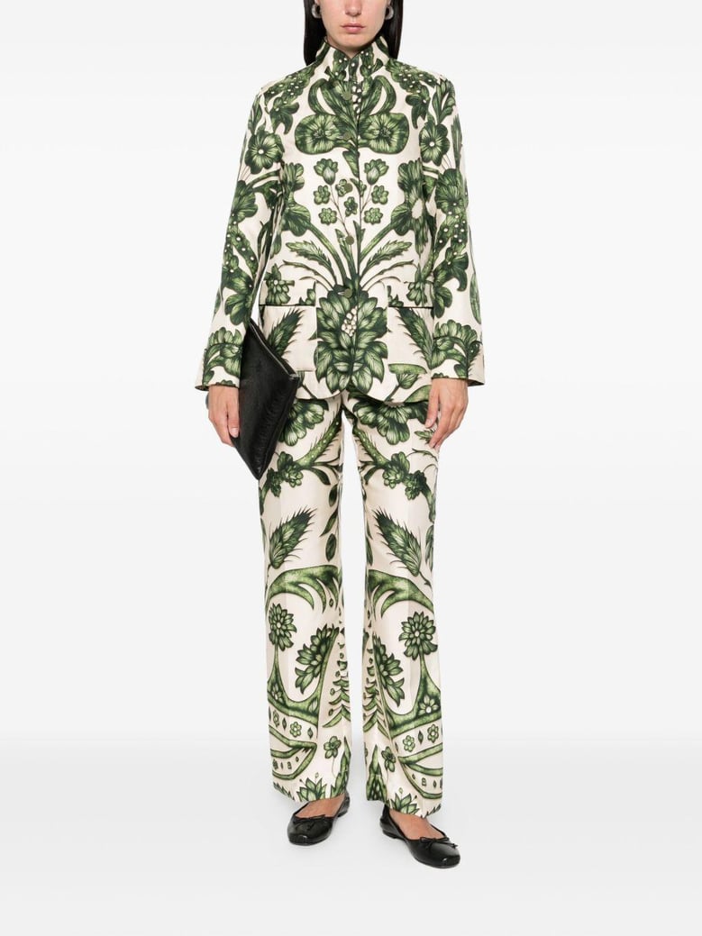 printed silk trousers by Selfnex