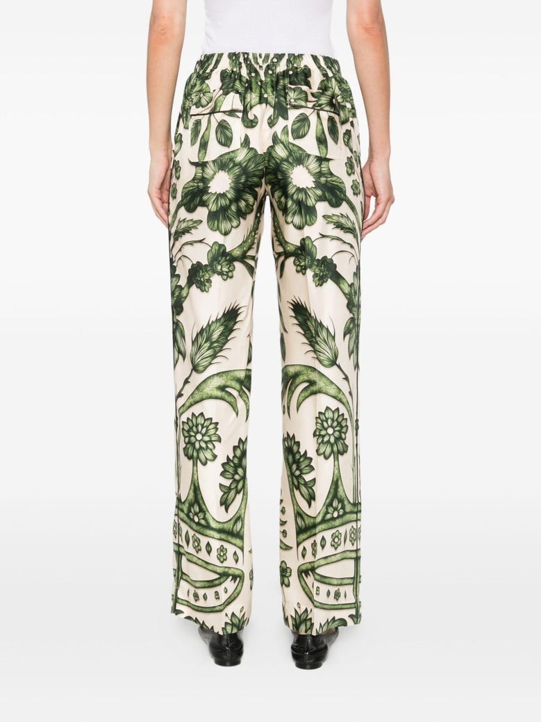 printed silk trousers by Selfnex