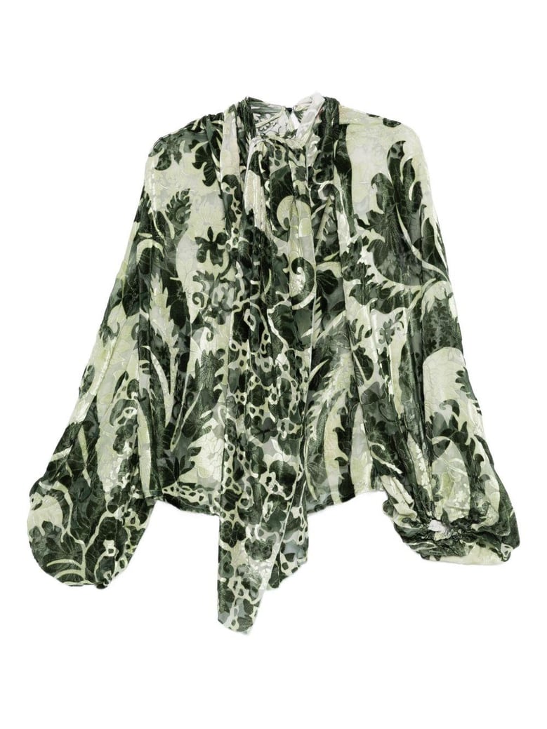 printed silk blouse by Selfnex