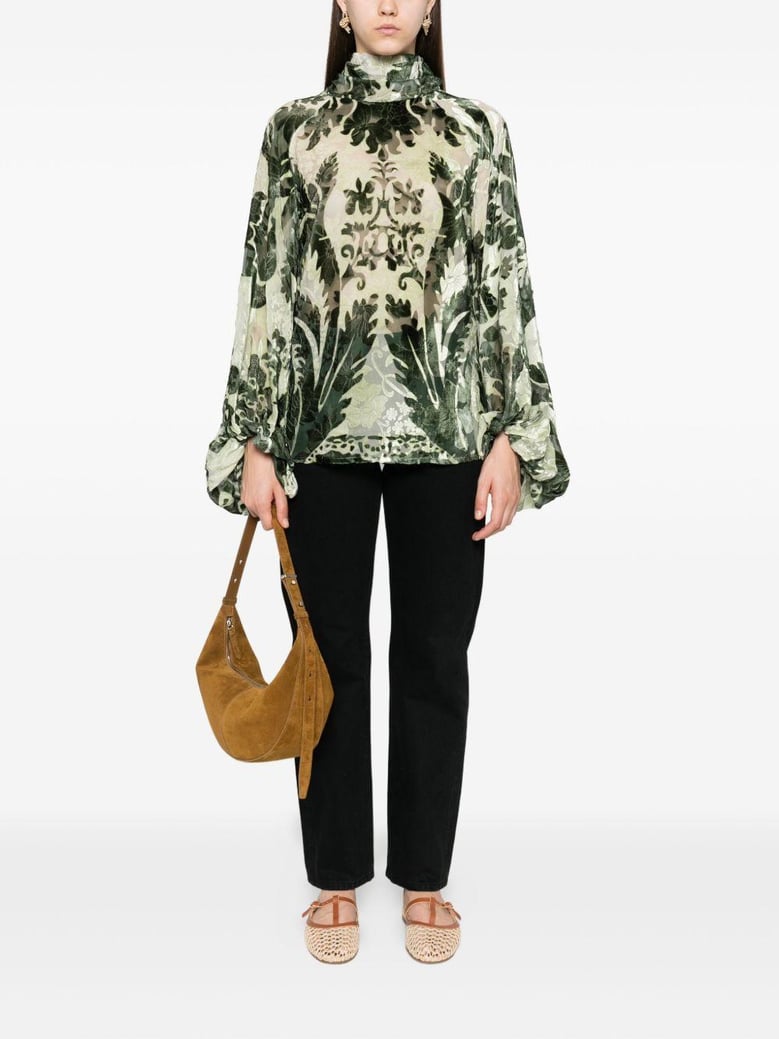 printed silk blouse by Selfnex