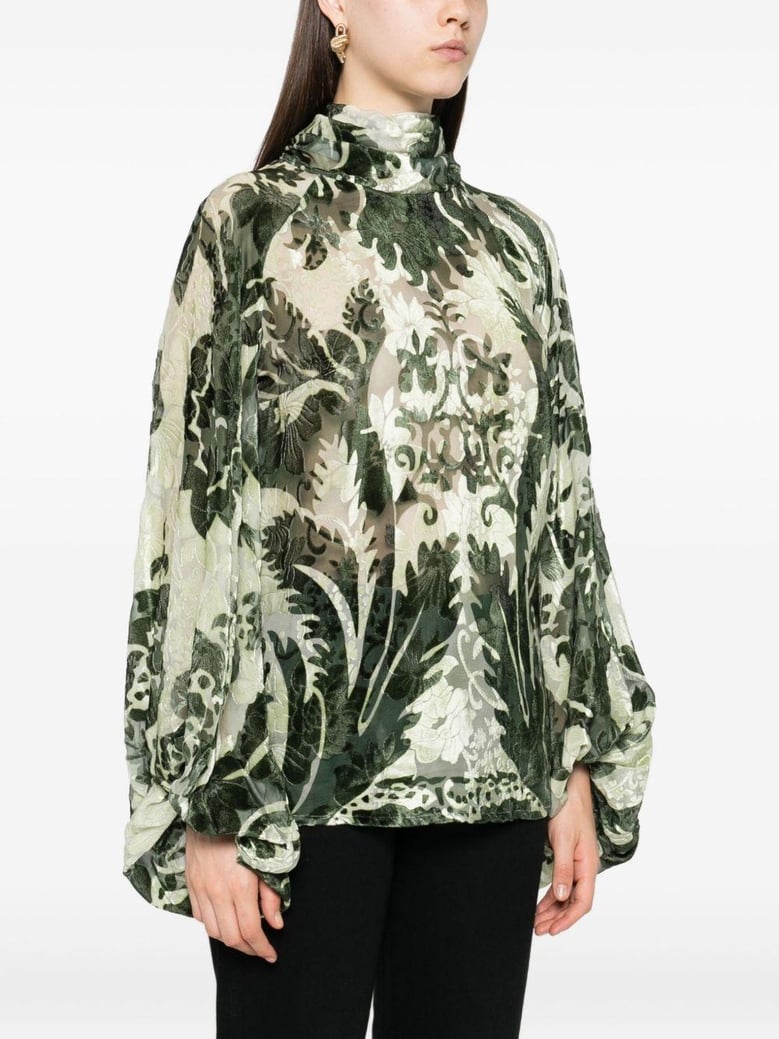 printed silk blouse by Selfnex