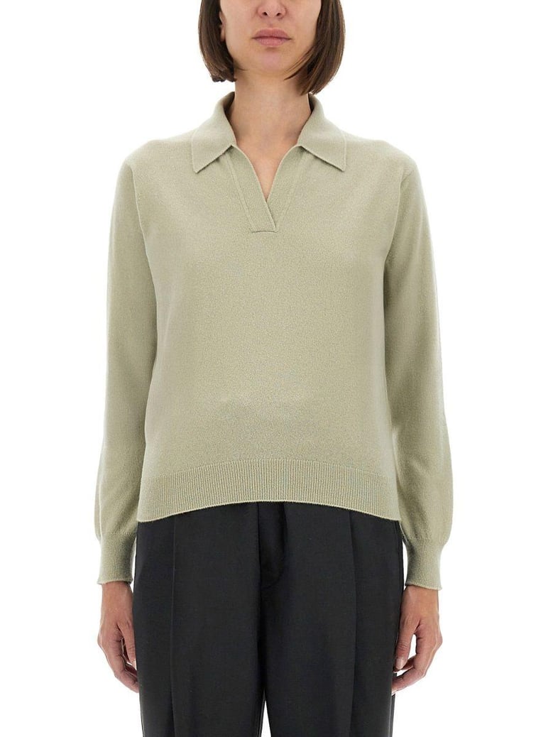 green virgin wool polo shirts by Selfnex