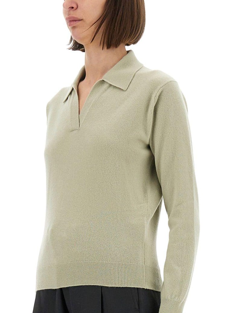 green virgin wool polo shirts by Selfnex