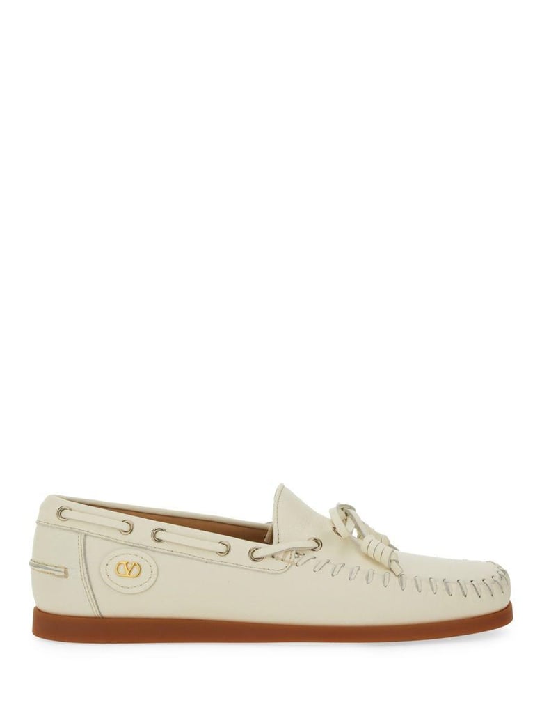 ivory leather loafers by Selfnex