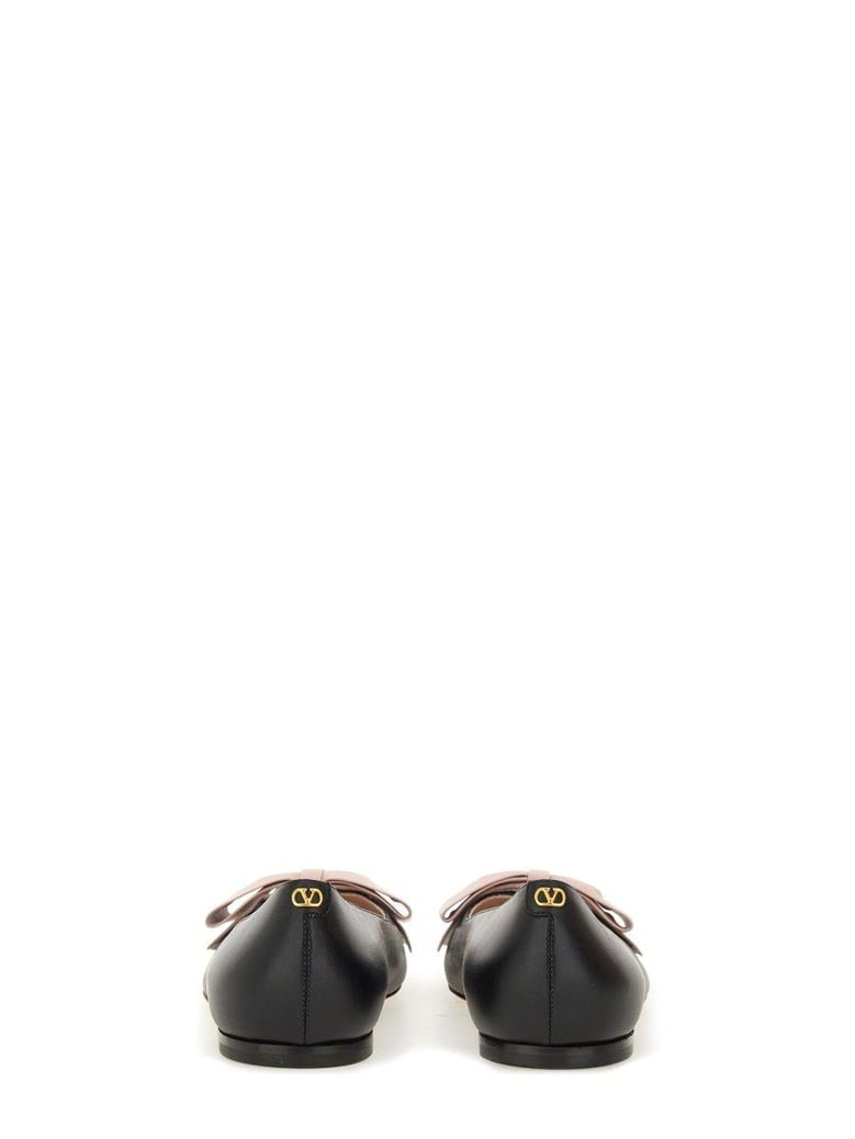 black leather flats by Selfnex