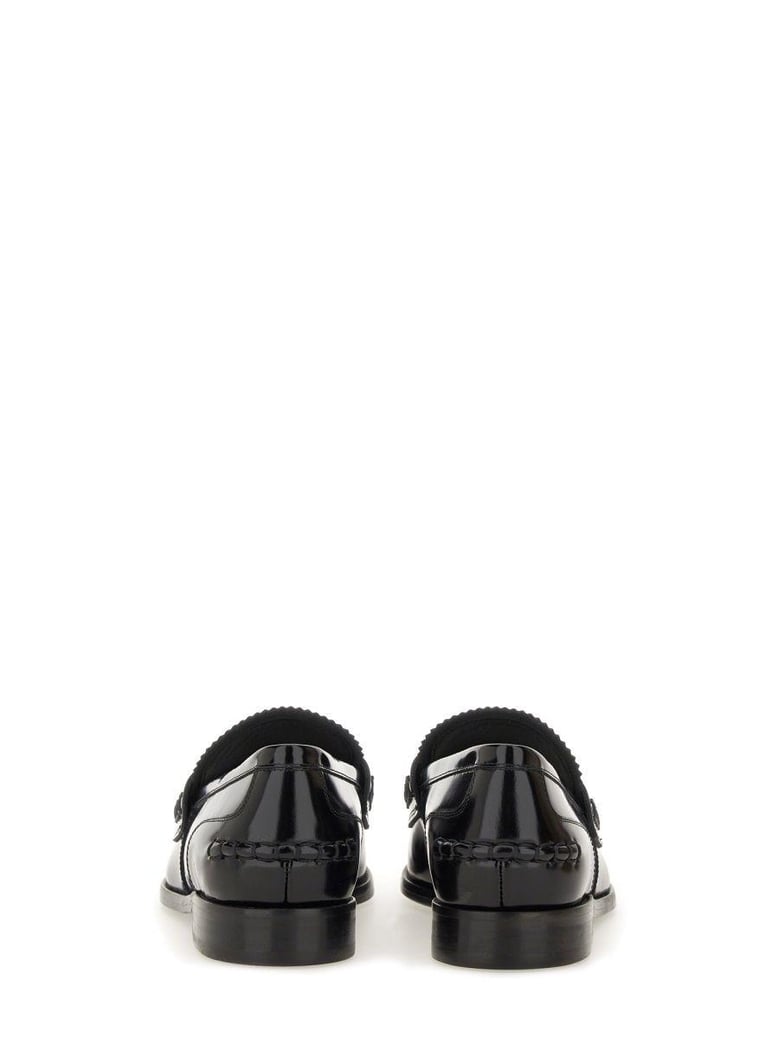 black calf leather loafers by Selfnex