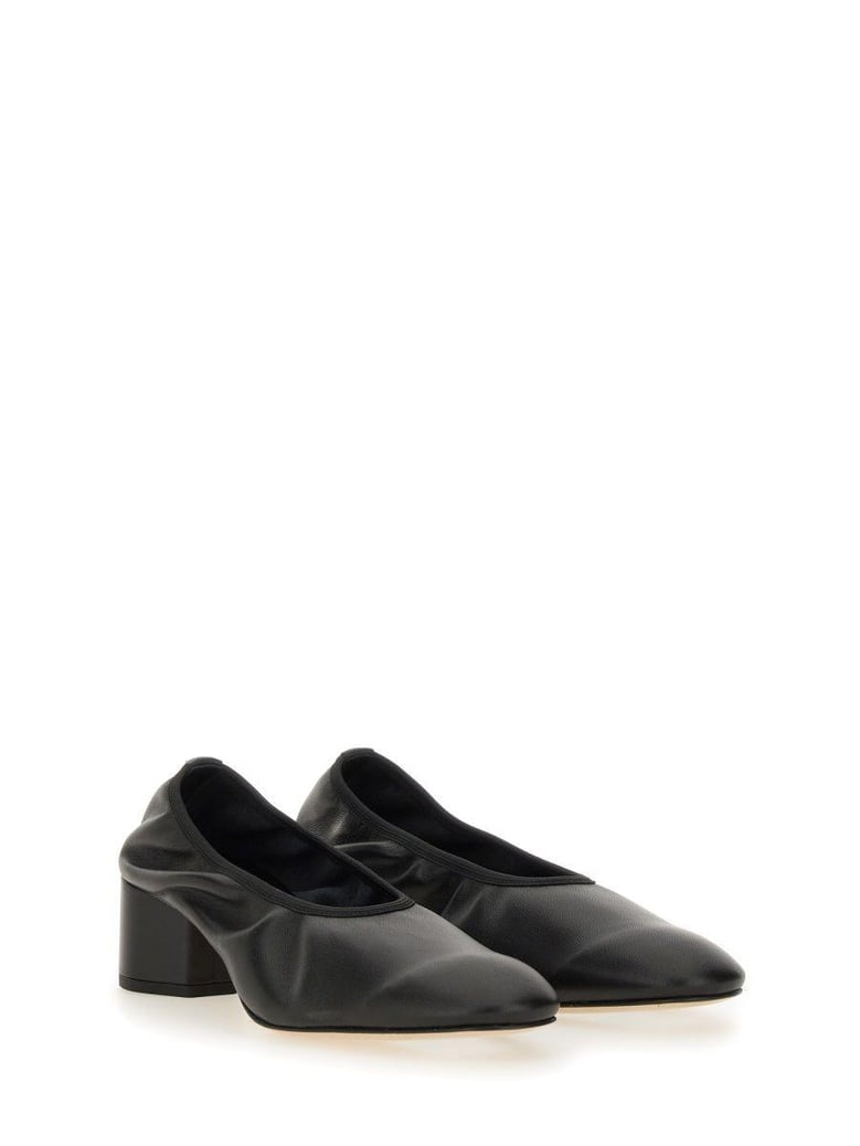 black nappa leather high heels by Selfnex
