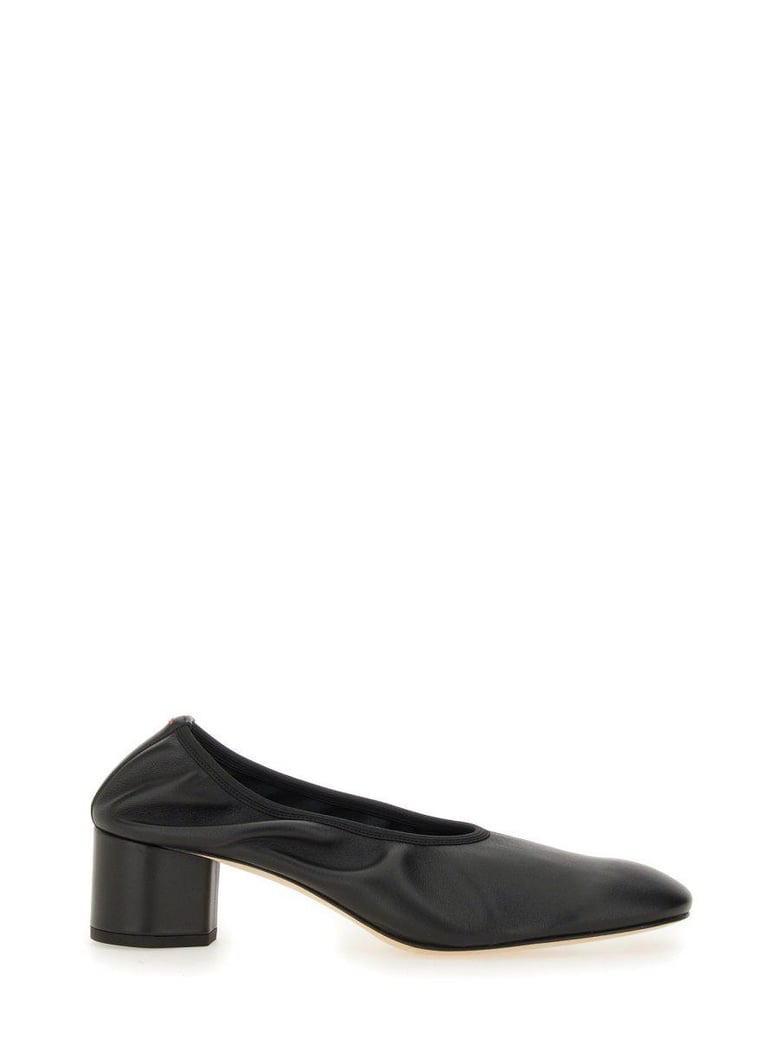 black nappa leather high heels by Selfnex