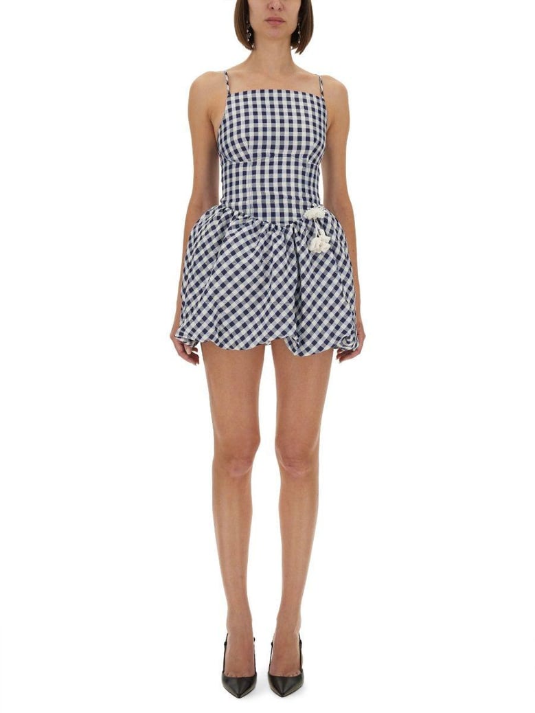 checkered taffeta mini dress by Selfnex