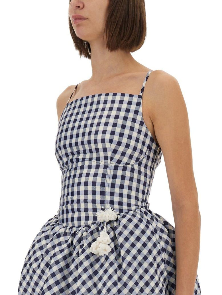 checkered taffeta mini dress by Selfnex