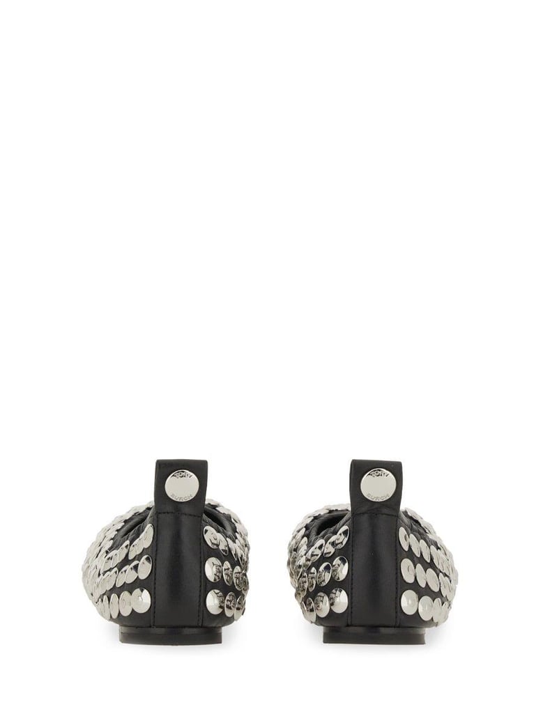 black bovine leather flats by Selfnex