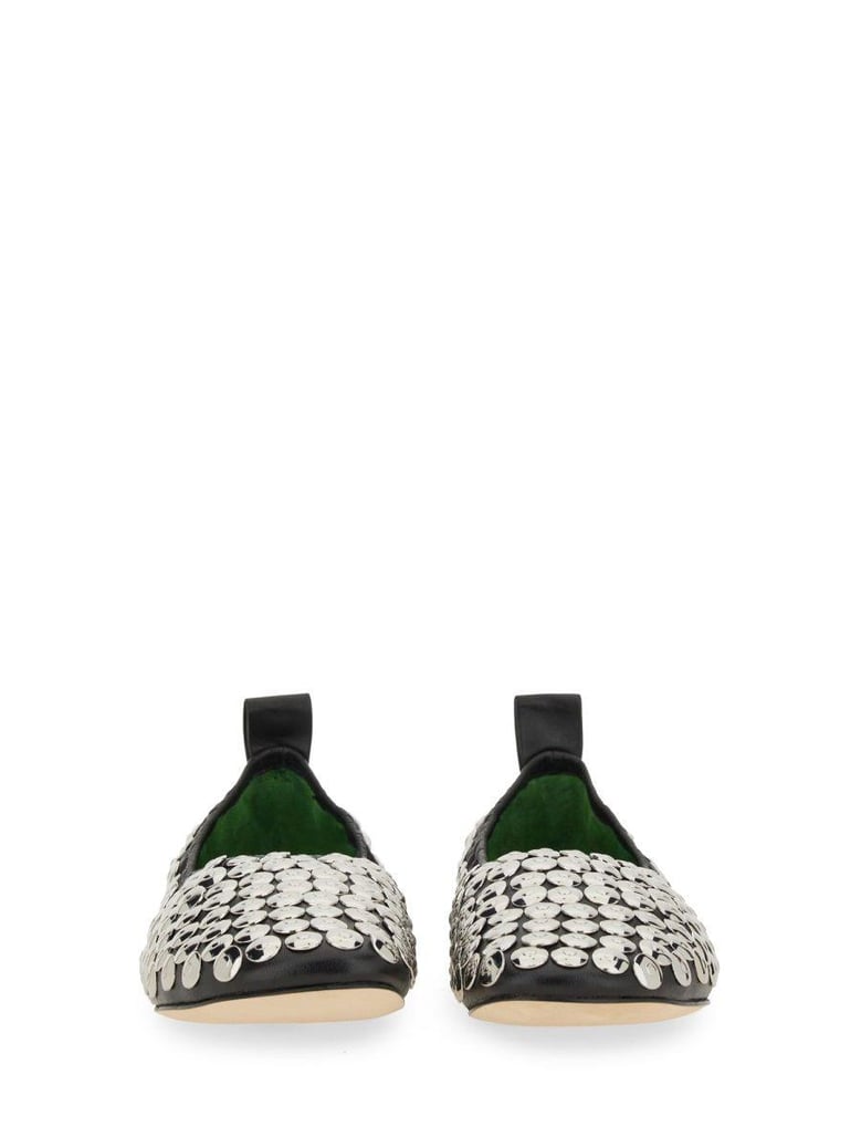black bovine leather flats by Selfnex
