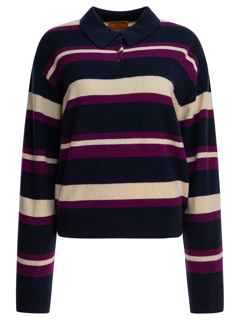 blue cashmere polo shirt by Selfnex