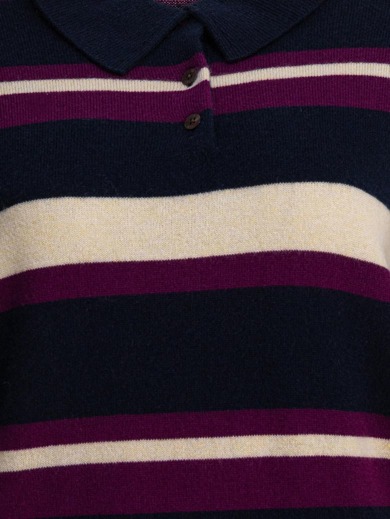 blue cashmere polo shirt by Selfnex