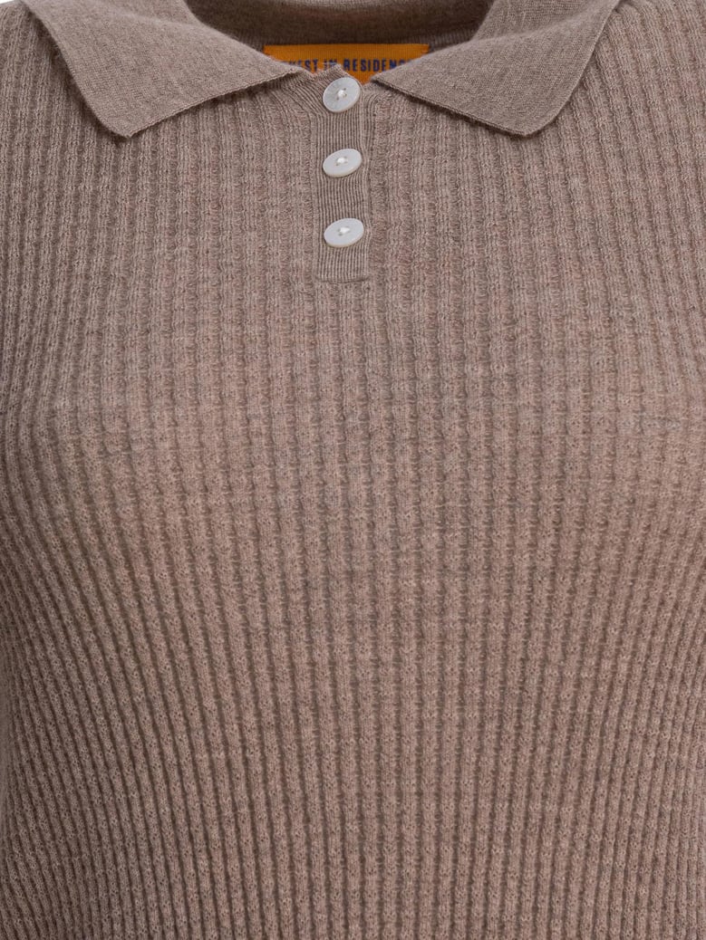 brown cashmere polo shirt by Selfnex