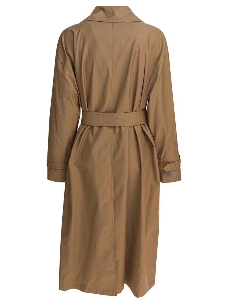 brown polyester coat by Selfnex
