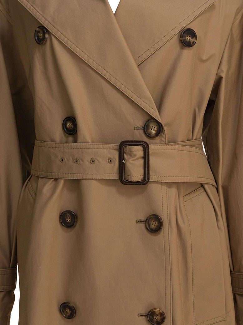 brown polyester coat by Selfnex