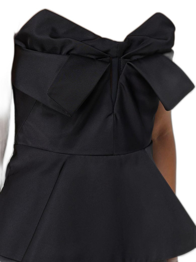 black corset top in silk blend by Selfnex