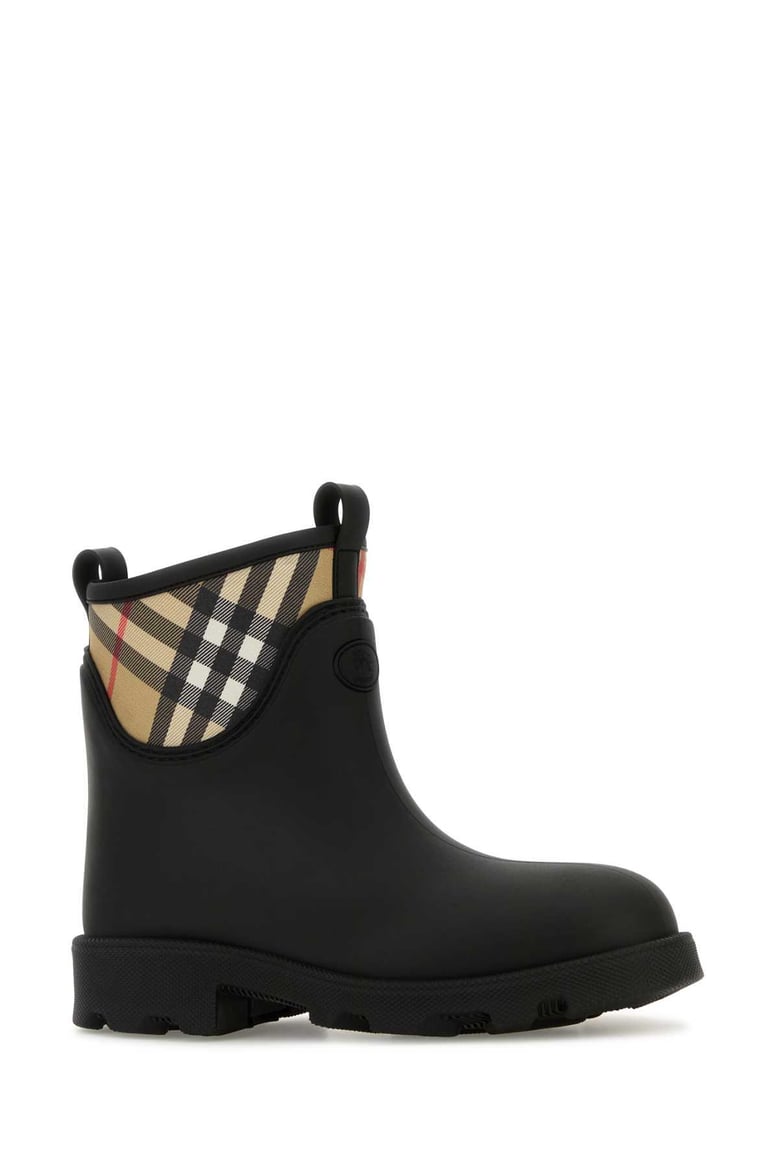 black rubber marsh stamp ankle boots by Selfnex