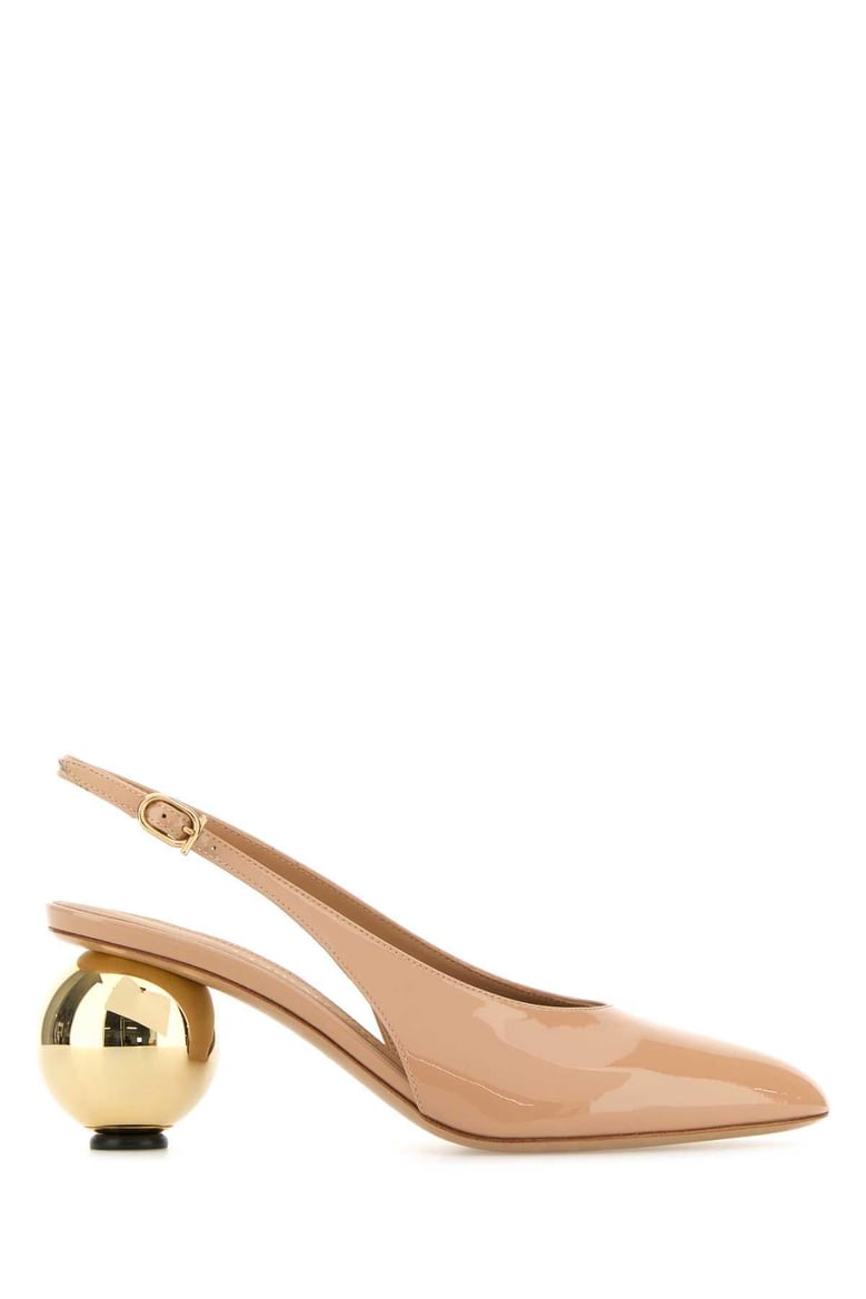 skin pink leather tessie 70 pumps by Selfnex