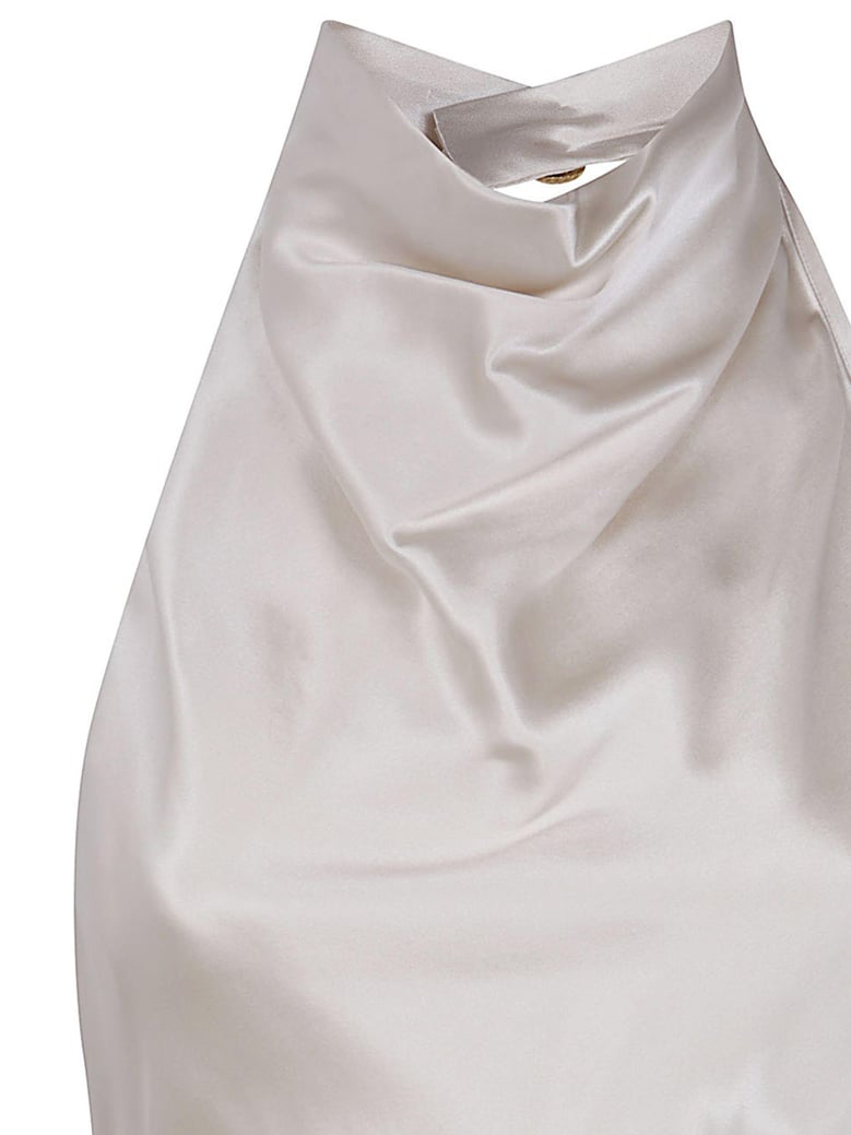 halterneck crepe satin top by Selfnex