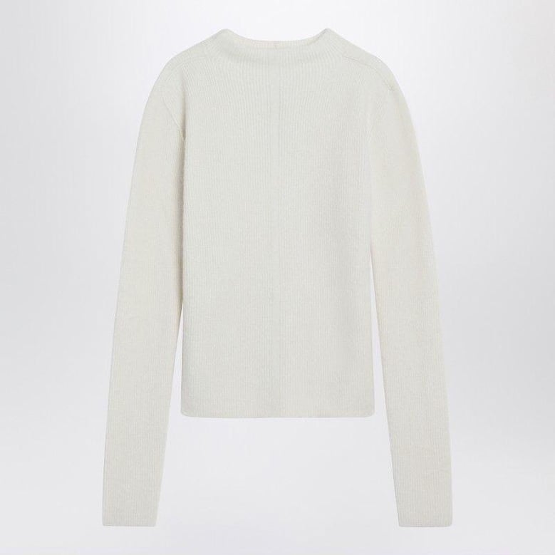 white ribbed alpaca blend sweater by Selfnex