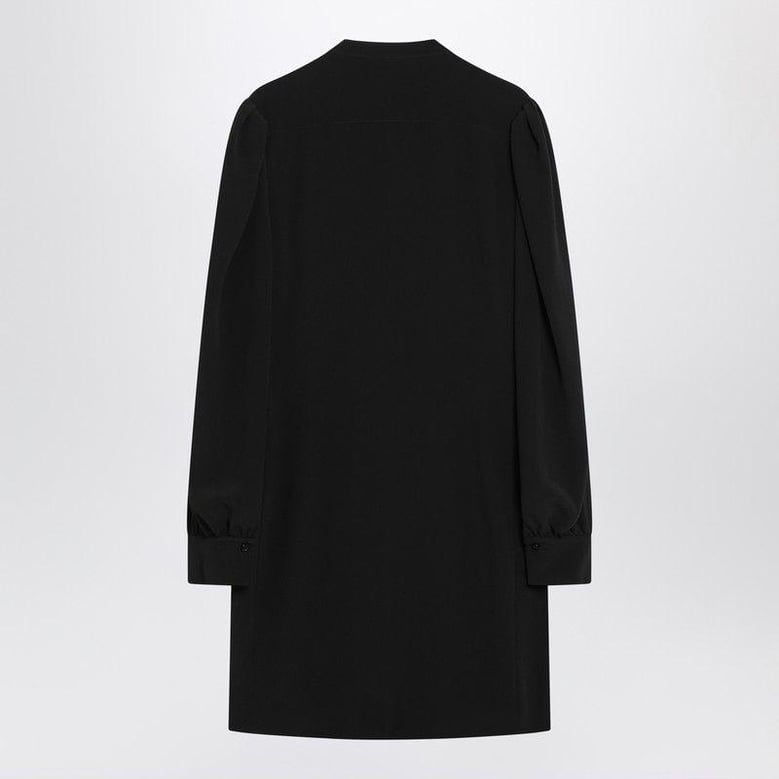 black ruffled dress in silk blend by Selfnex