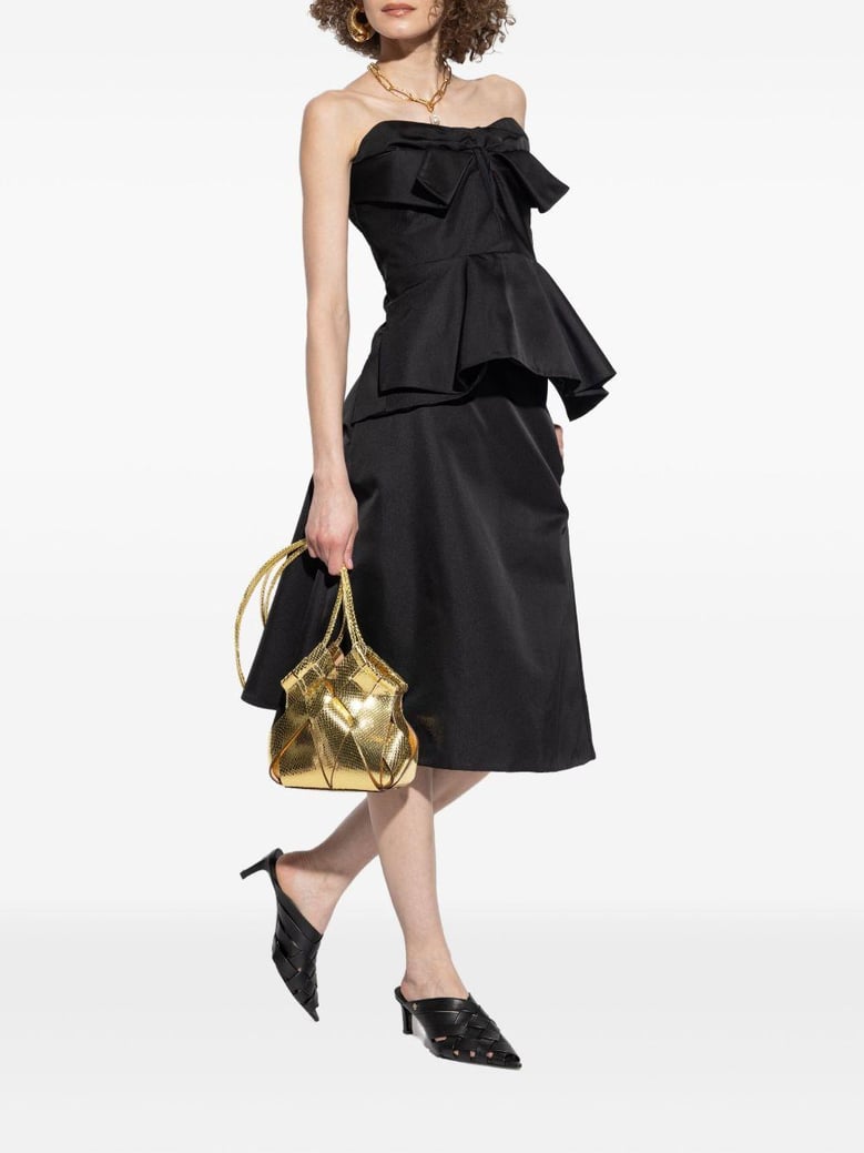 flared black skirt in silk blend by Selfnex