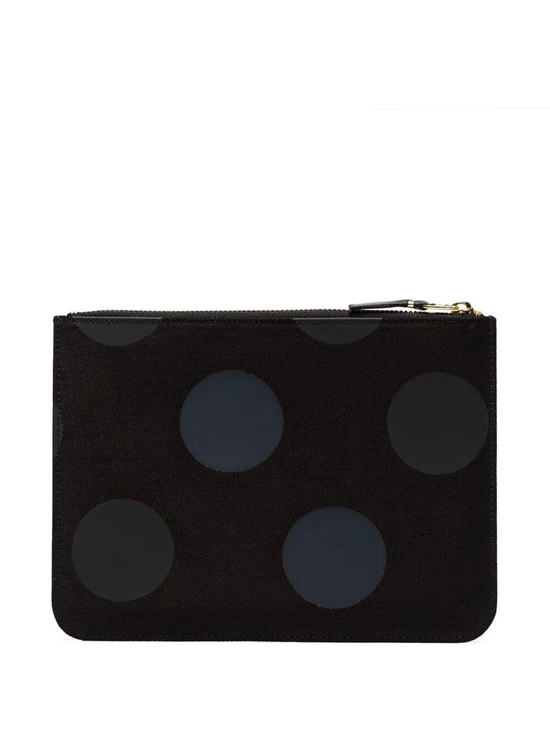 polka dot canvas pouch with zip by Selfnex