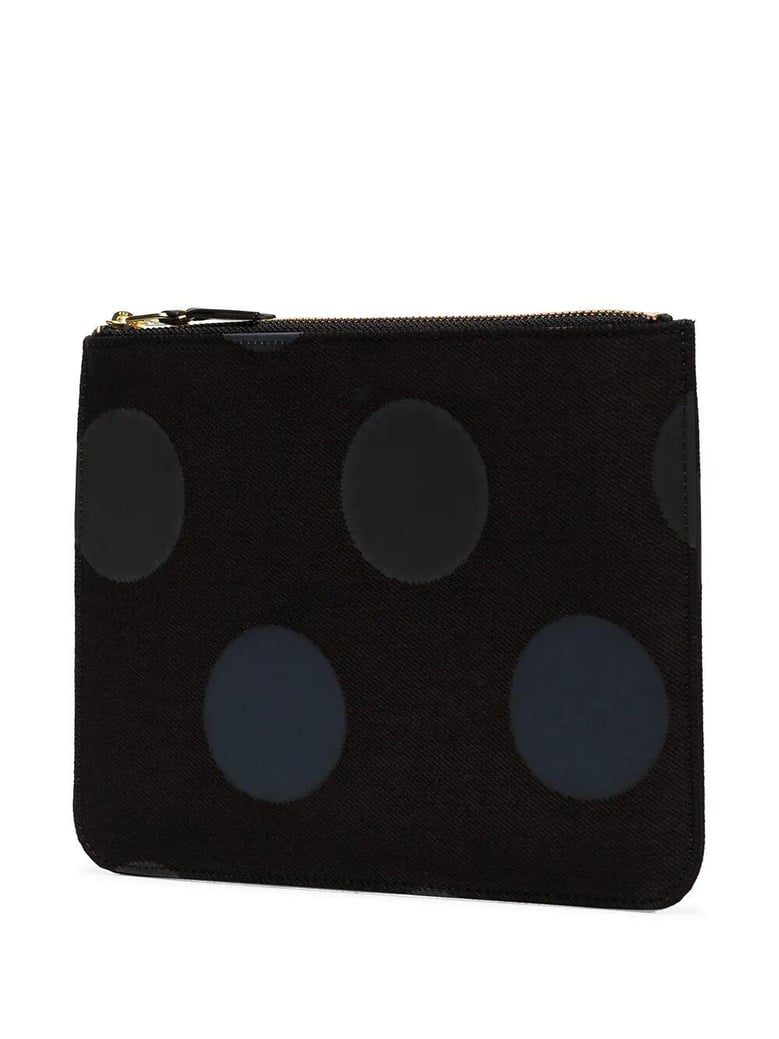 polka dot canvas pouch with zip by Selfnex