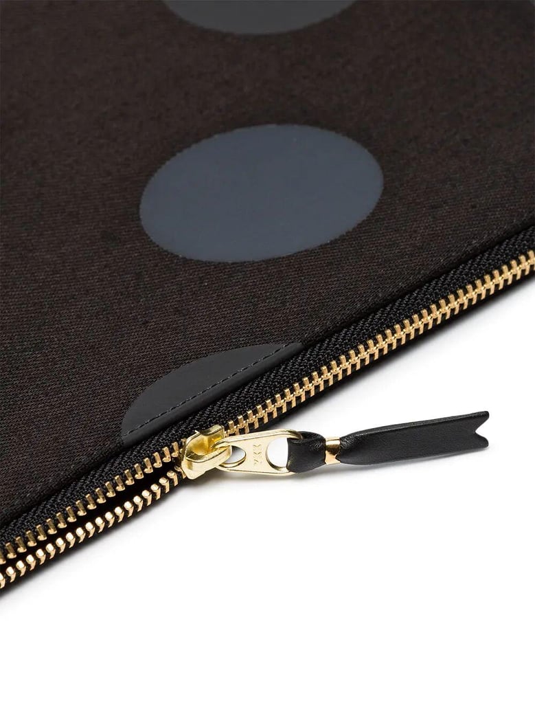 polka dot canvas pouch with zip by Selfnex