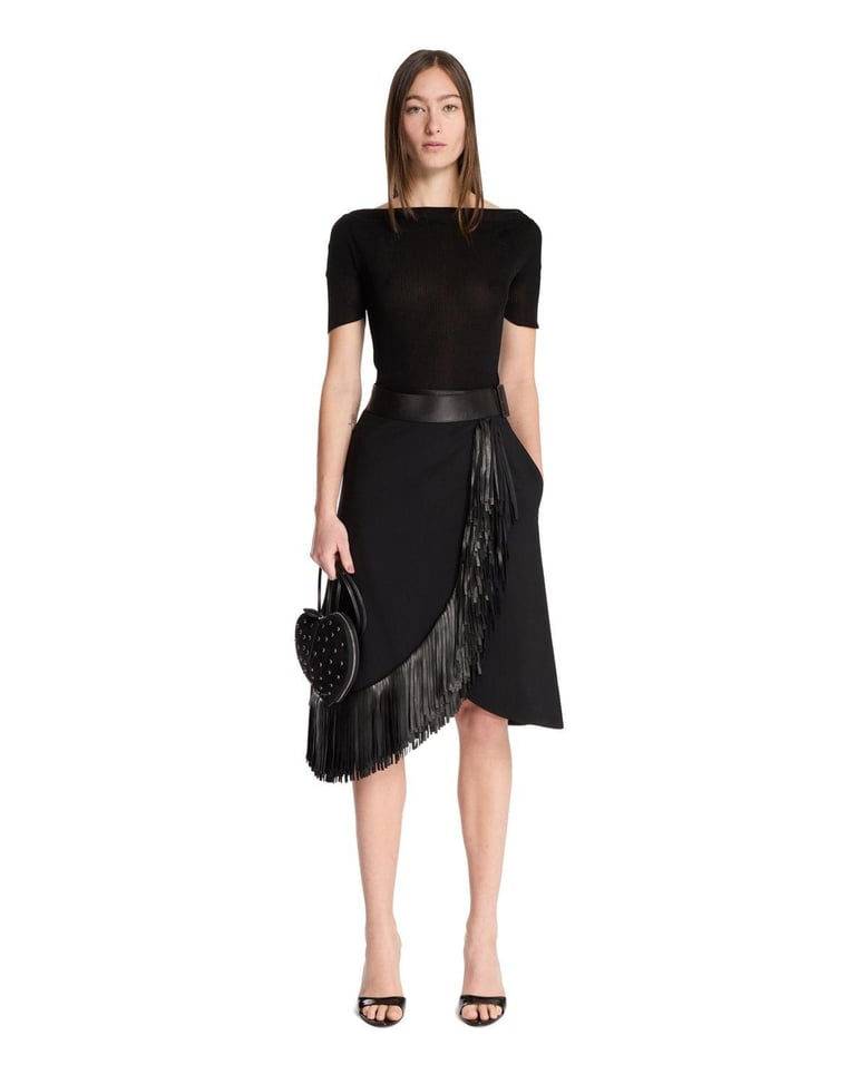 black boat neck top by Selfnex