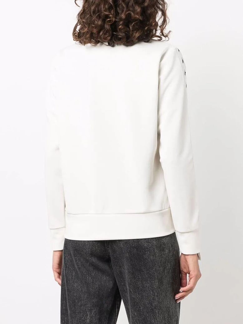 zipped sweatshirt with grosgrain strip and stars by Selfnex