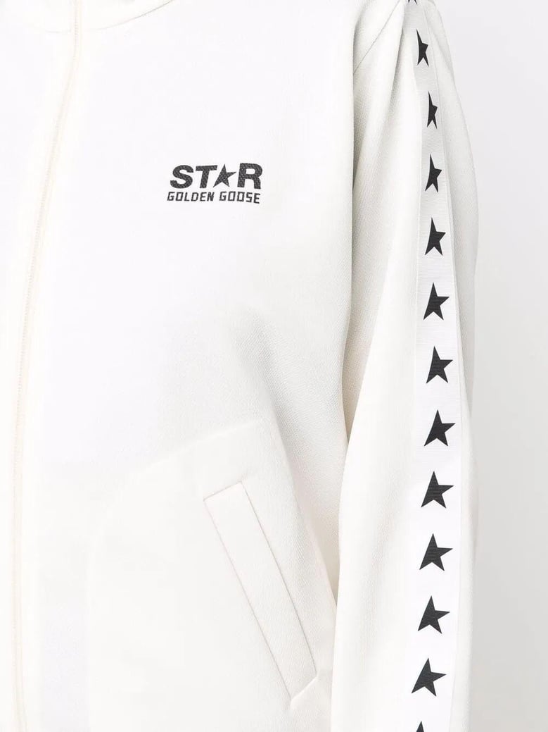 zipped sweatshirt with grosgrain strip and stars by Selfnex