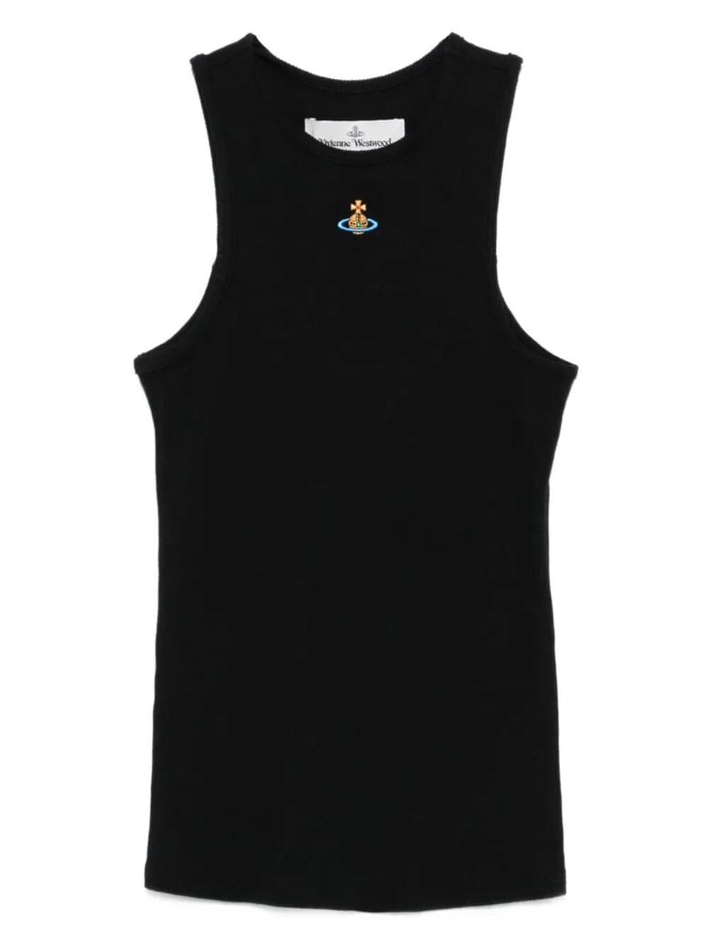 90s orb-embellished ribbed tank top by Selfnex