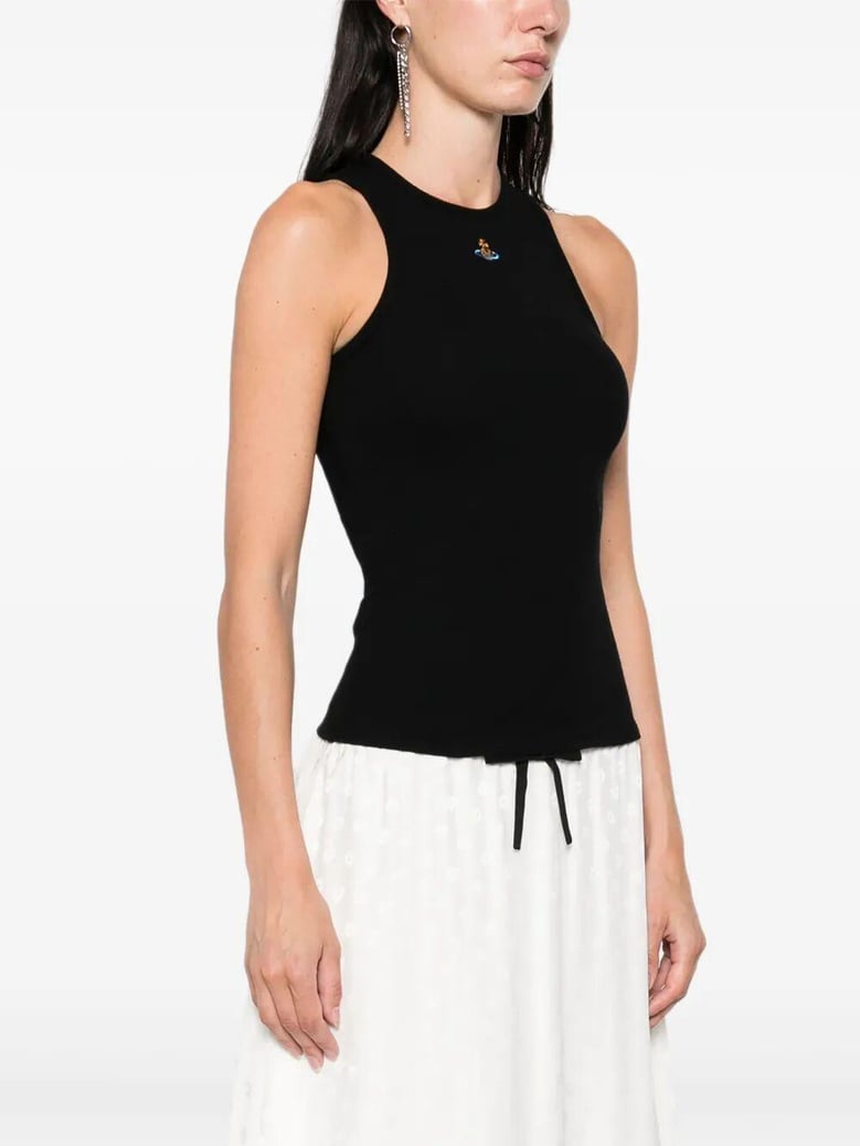 90s orb-embellished ribbed tank top by Selfnex