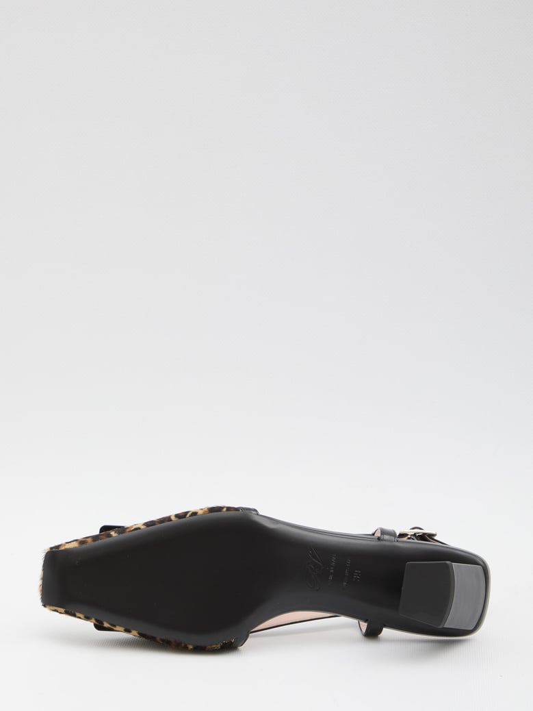 belle vivier leopard print pony skin slingback by Selfnex