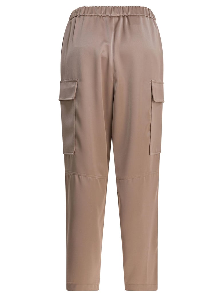 beige polyester trousers by Selfnex