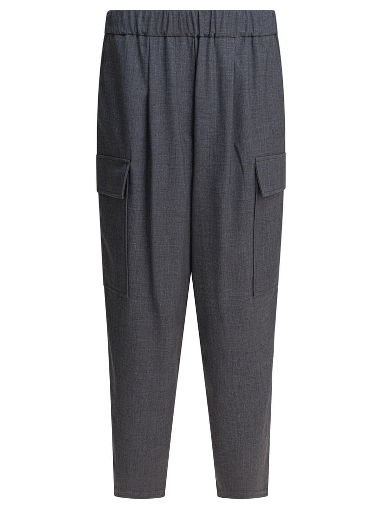 grey polyester trousers by Selfnex